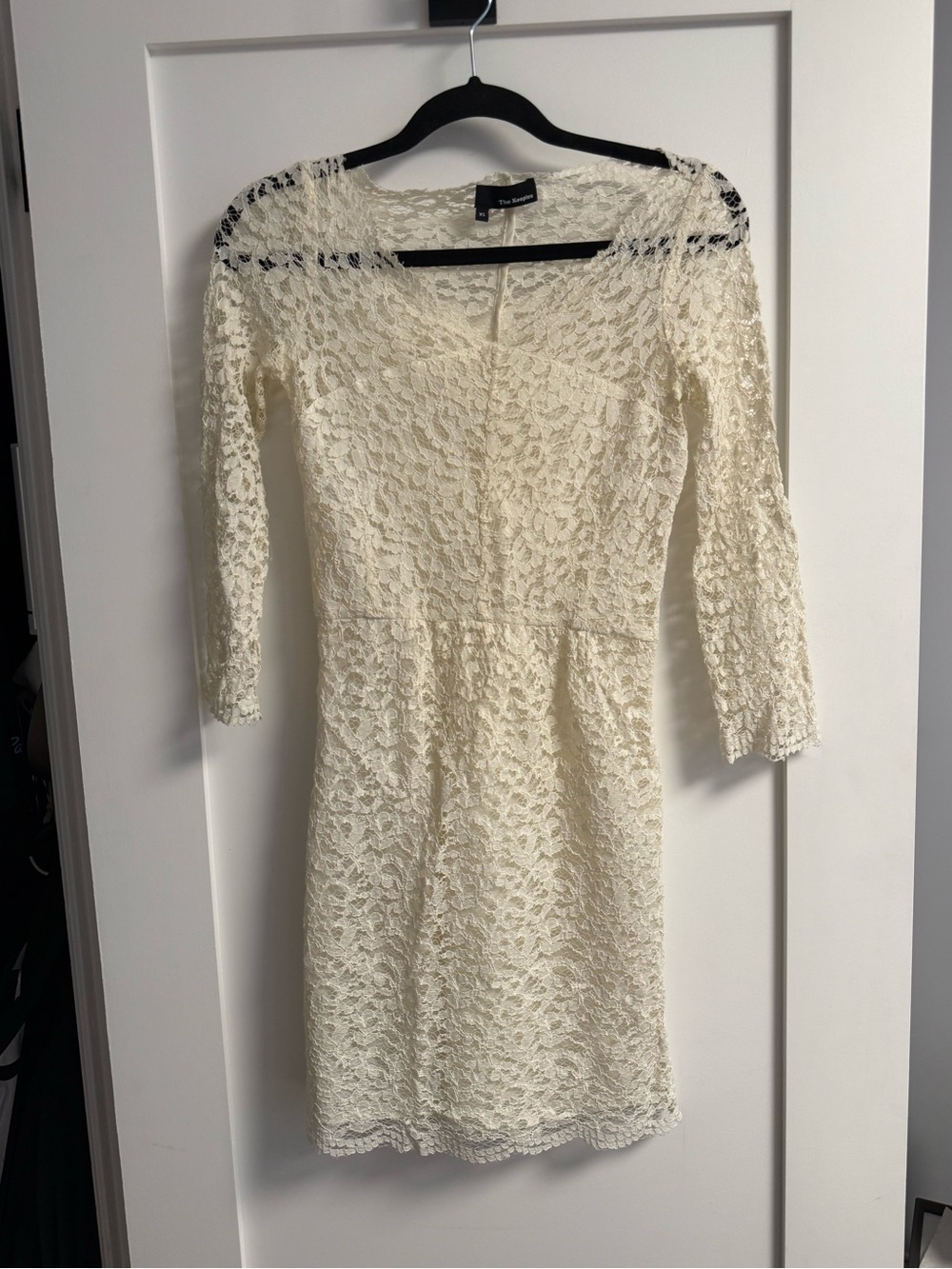 The Kooples Ivory Lace Long Sleeve Sheath Dress